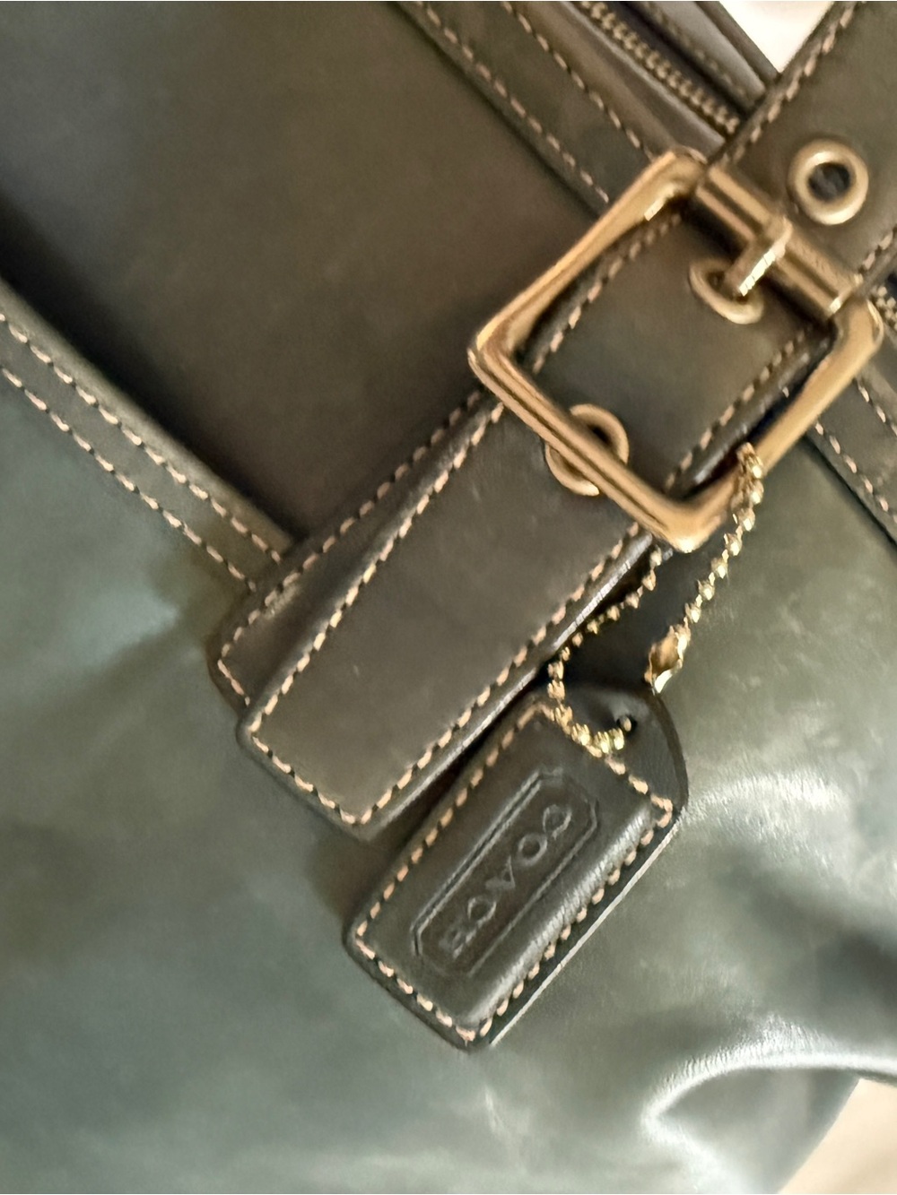 Coach Hampton Blue Leather Tote - Picture 8 of 13